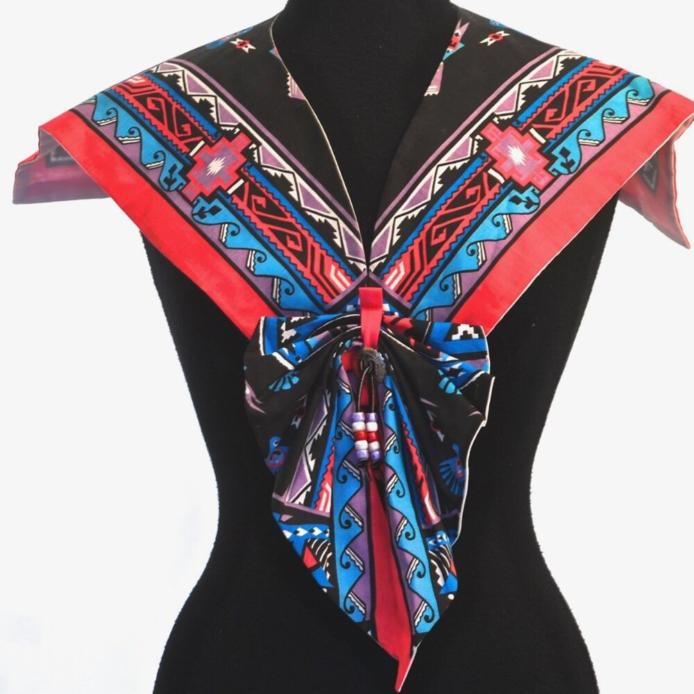 Wamcraft Native American Art Jabot With Bow & Beads - USA